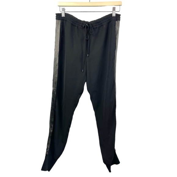 Vince Black Viscose and Leather Striped Jogger Size S - Picture 3 of 6